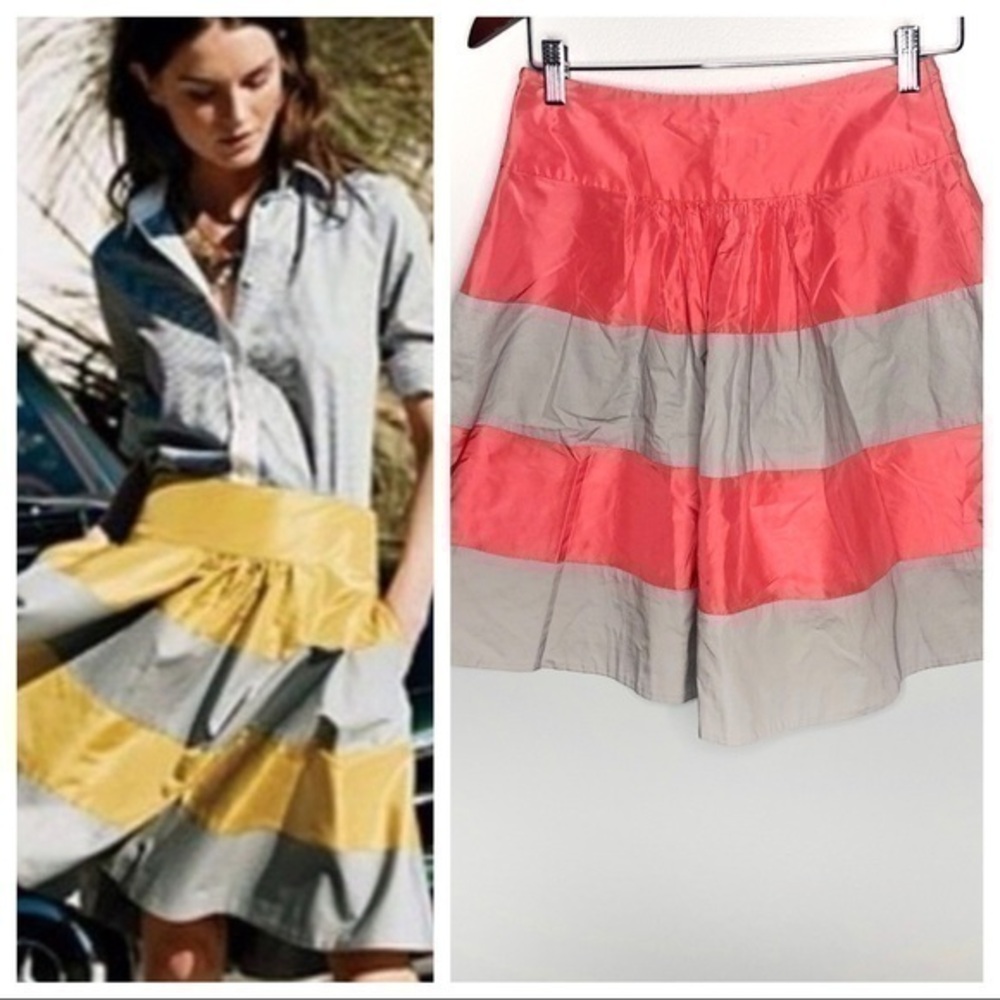J. Crew factory taffeta rugby skirt striped silk